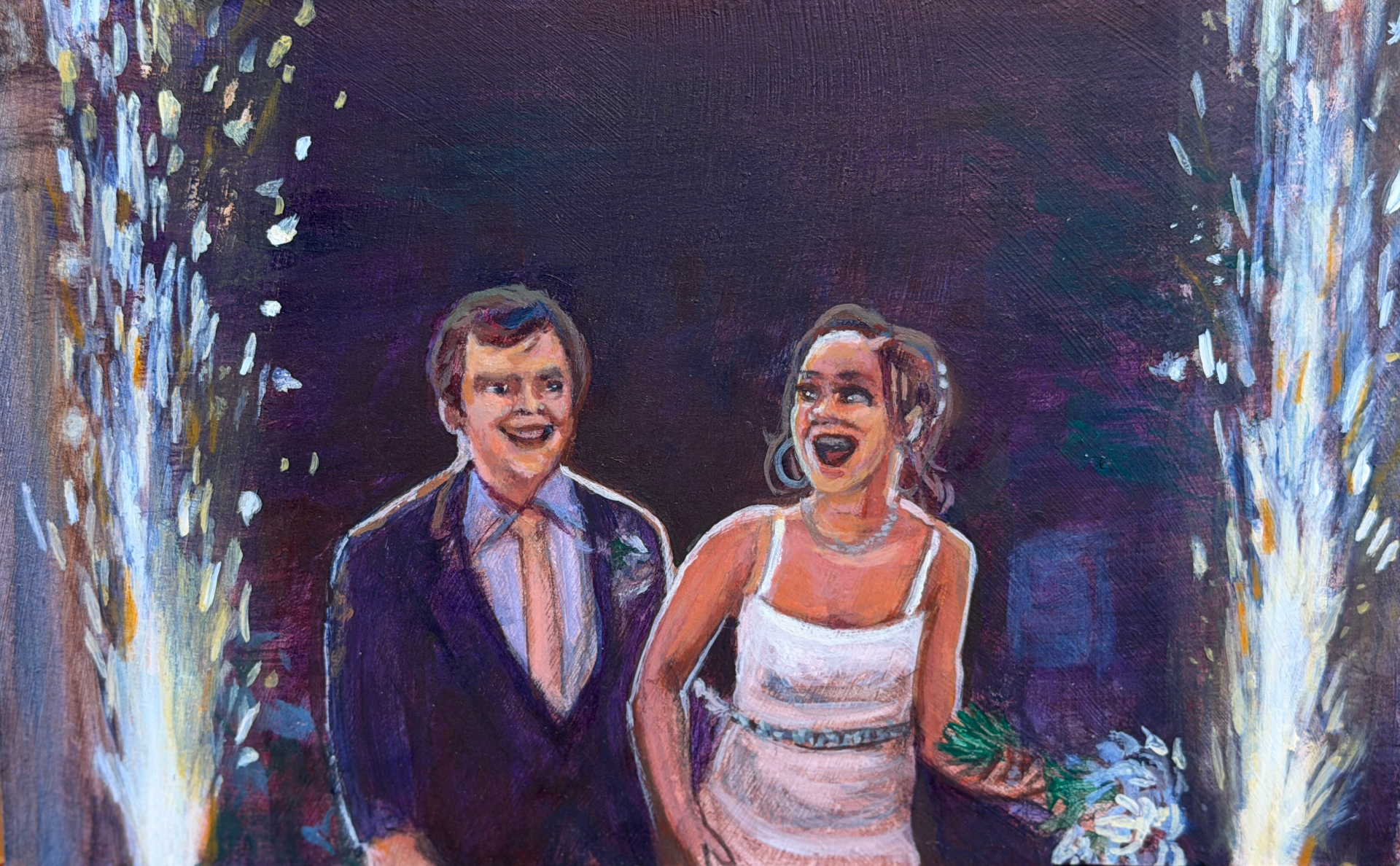 The First Introduction wedding painting
