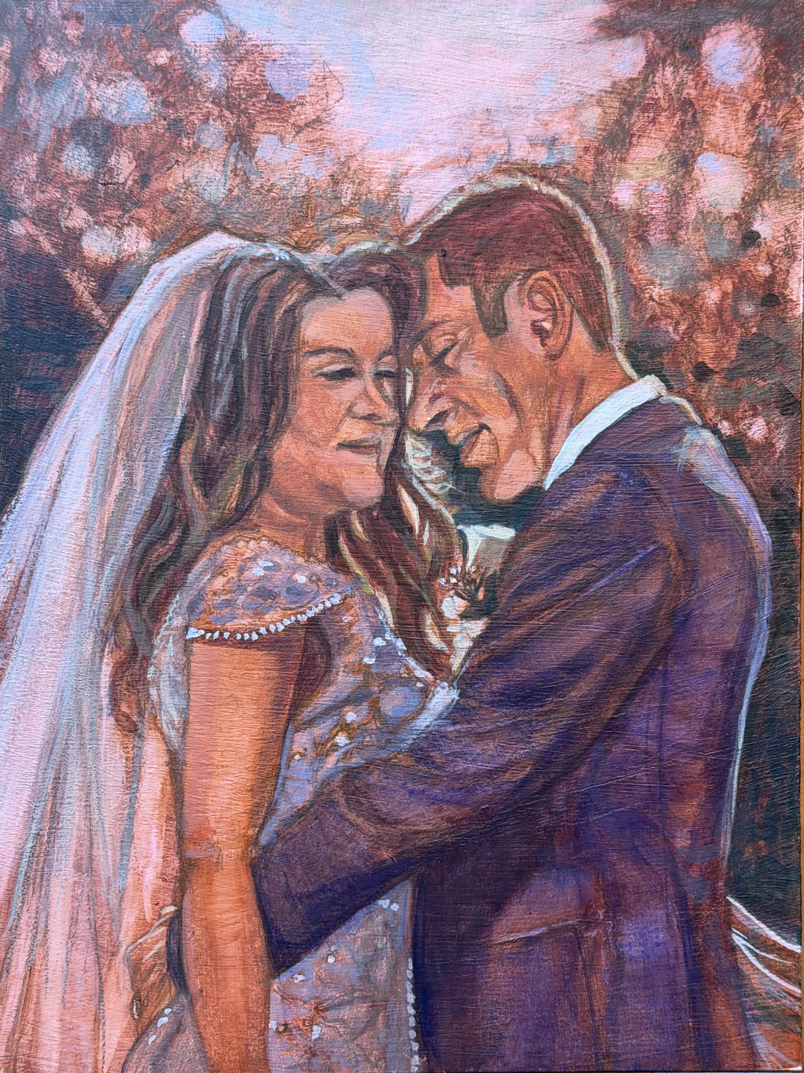 Signature couple portrait wedding painting